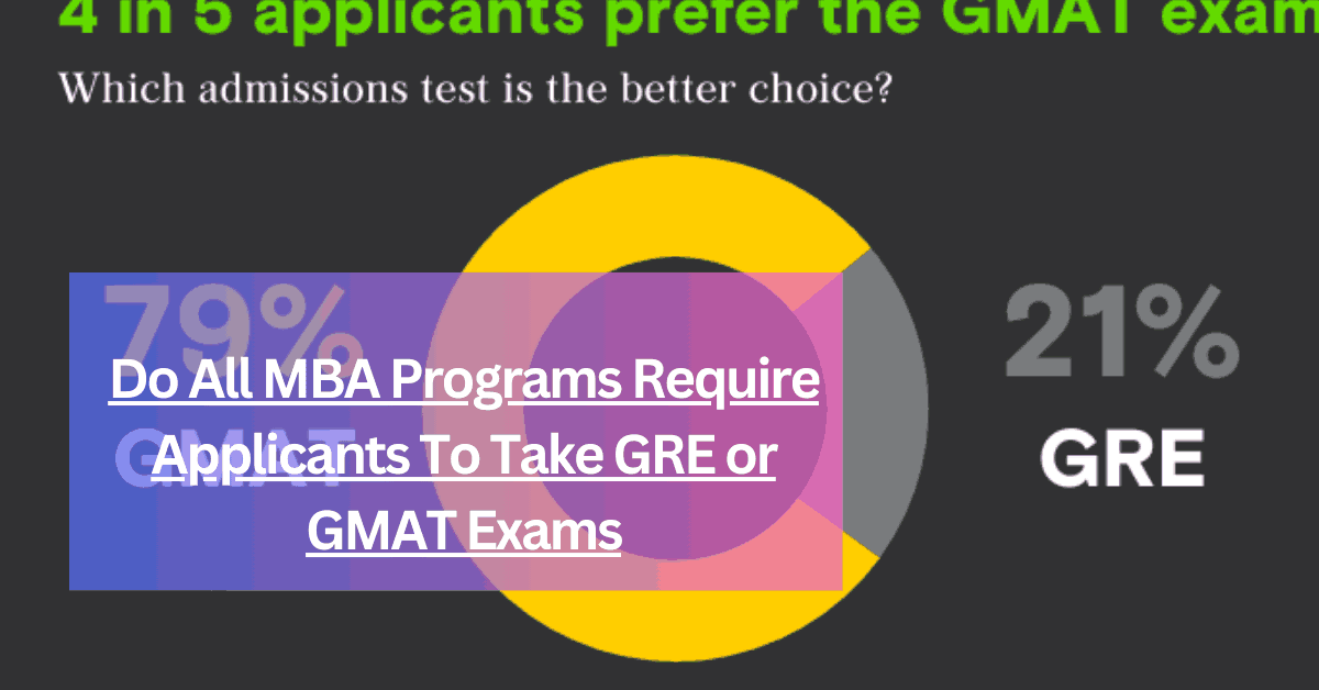 Do All MBA Programs Require Applicants To Take GRE or GMAT Exams