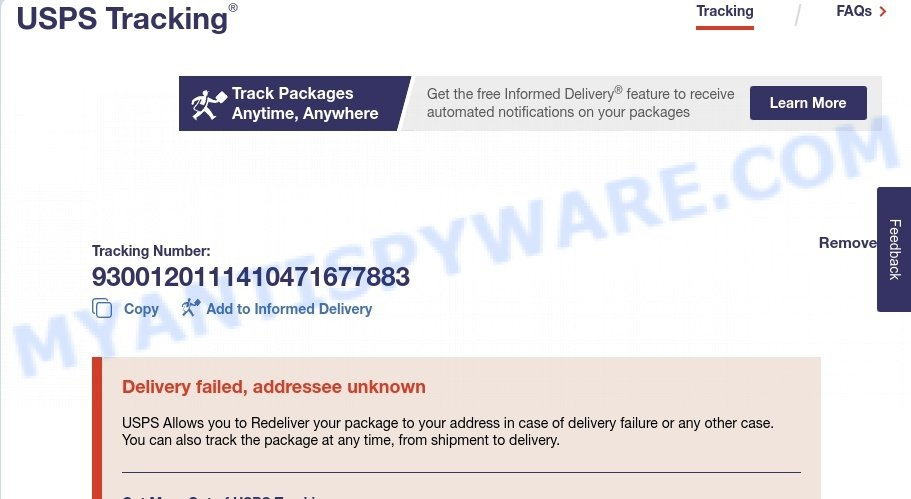 Dangers of fake USPS tracking numbers: